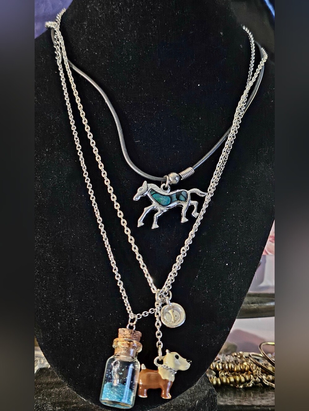 Teen Jewelry Set 3 Necklaces, 5 Bracelets, 1 Ring, 2 Pairs Of Gold Hoops On Card